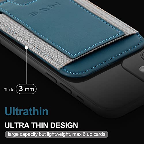 Magnetic Card Wallet Holder For Apple Magsafe, Magnetic Wallet For Iphone 12 Iphone 13/14 Magsafe Wallet, Magnetic Leather Wallet For Back Of Iphone 14/13/12 Series, Fit 6 Cards,Navy Blue #TOP7