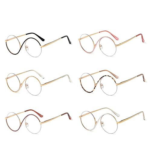 Image of willochra unique Round Blue Light Blocking Glasses for women Elphaba Glasses Metal Frame Computer Anti Eyestrain Eyeglasses