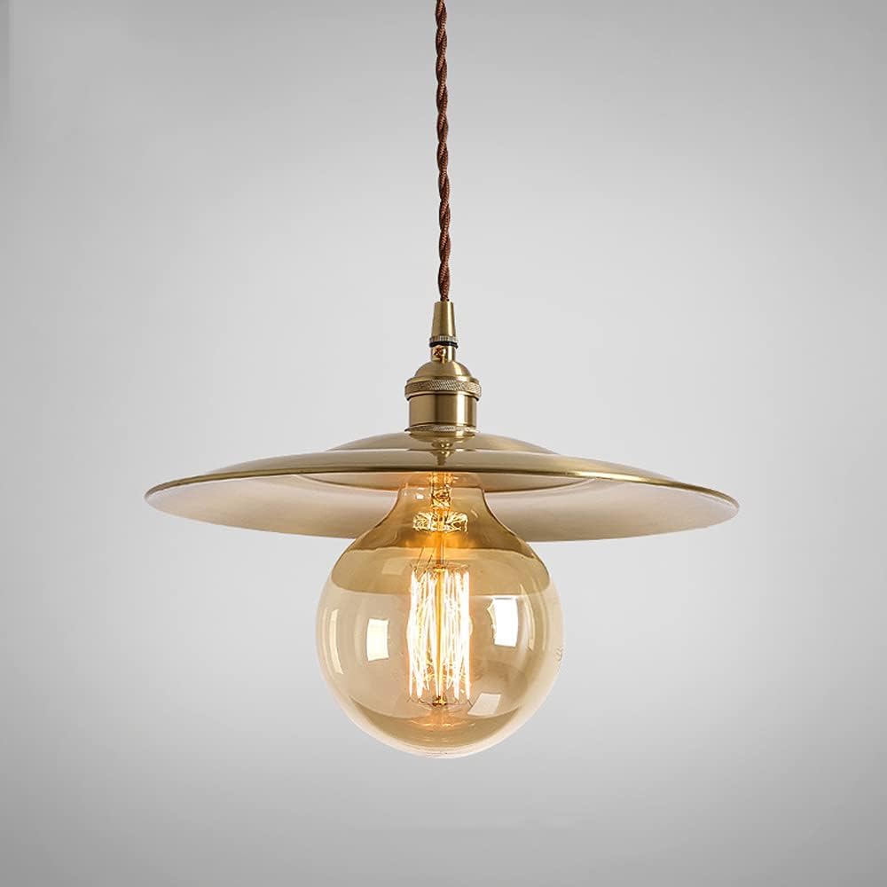 THKSGIV Chandelier Brass Lampshade Single Head Restaurant Bar Shop Pendant Lights Hanging Height,Pendant