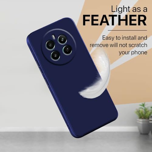 Image of Casotec Back Cover | Full Camera Protection | Premium Liquid Silicon Case | Flexible Bumper Case for Realme 12 Plus 5G / P1 5G / Narzo 70 5G / 70 Pro 5G (Dark Blue)