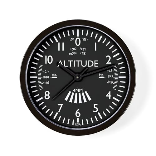 CafePress Aviation Altimeter 10" Wall Clock for Livingroom, 
