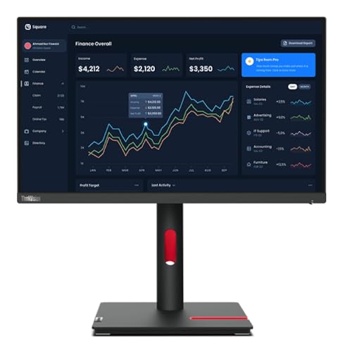 Image of Lenovo ThinkVision T22i-30 22 inch Class Full HD LED Monitor - 16:9 - Raven Black