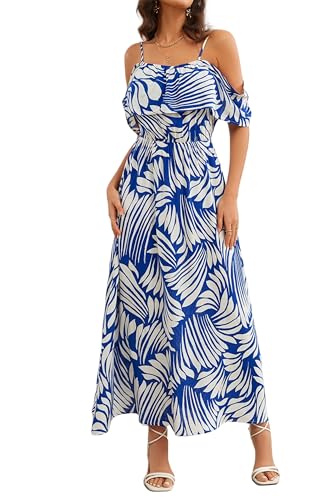Women's Casual Off The Shouder Dress Empire Waist Maxi Dresses 2025 Lightweight for Vocation