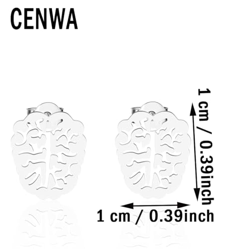 CENWA Stainless Steel Tiny Brain Stud Earrings Anatomy Brain Earrings Brain Jewelry Cute Earrings2