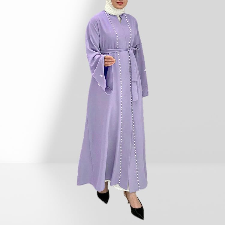Robe cardigan patchwork à manches évasées pour vos soirées habillées - 3