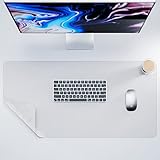 MYMIND® Schreibtischunterlage [Rutschfest] Weiß 80x40 - Premium Qualität mit Kaffeeablage - Schreibunterlage für Homeoffice - Ultradünnes Mauspad groß - Abwaschbare Schreibtisch Unterlage 800x400