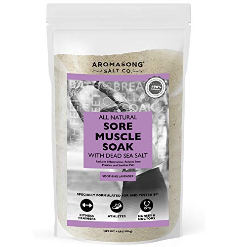 Aromasong Muscle Recovery Bath Soak - Natrual Pain Relief & Joint Aches Soother, Raw Dead Sea Salt & Magnesium with Essential Oils, Dead Sea Muscle Soak Will Leave Your Skin Softer Then Epsom Salt