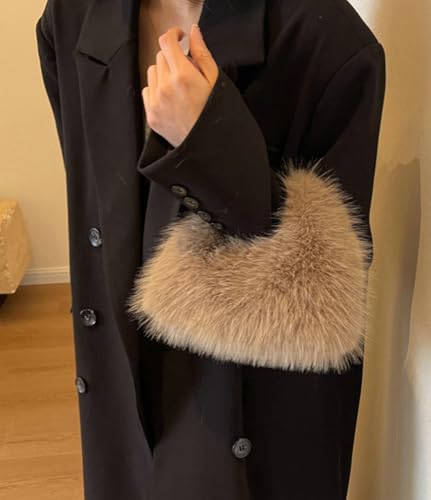 Faux Fur Crossbody Bags for Women Fluffy Shoulder Bag Fuzzy Purses Small Totes Handbag Cute Winter Satchel4