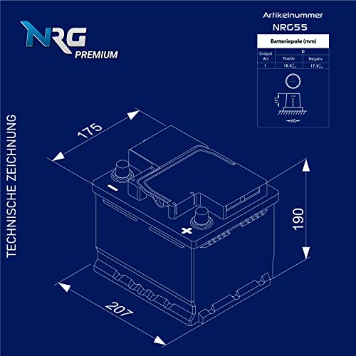 Autobatterie 55Ah NRG Premium 12V 500A/EN für verschiedene Fahrzeugmodelle