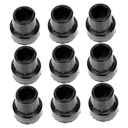 HAWILLOSCH Outdoor Hiking Pole Accessories 9 Pack Trekking Pole Foot Protectors Anti-Skid Crutch Foot Pad Cane Foot Pad Black 19mm Diameter Walk Stick Accessories