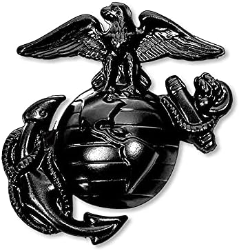 ブラック3Dルック米国海兵隊イーグルグローブ型ステッカー(車、トラック、ラップトップ、ウォーターボトル用ビニールデカール(7.62c