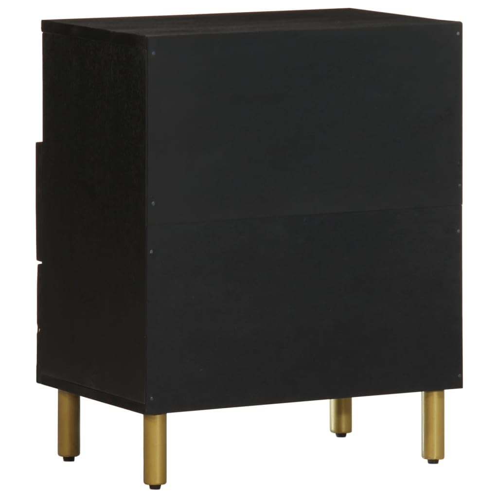 Homgoday Mesita de noche, mesita de noche, mesita de noche, mesa auxiliar, mesa auxiliar para cama, dormitorio, salón, color negro, 50 x 33 x 62 cm, madera