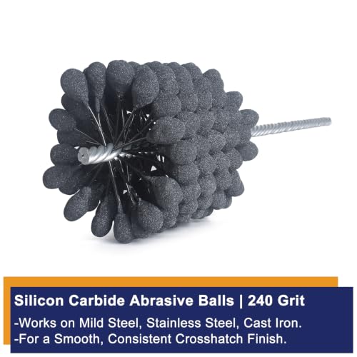 Image of Garhgi 3-1 /2 inch(89mm) Cylinder Hone Tool with 240 Grit Silicon Carbide Balls | Flexible Resilient Ball-Style Honing Crosshatching Restoration | Engine Brake Cylinder Rotor Caliper Camshaft Piston Lifter