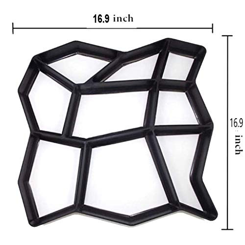 17" x 17" Large Size Concrete Molds DIY Walk Maker Garden Path Paving Brick Mould Patio Pathmate Stone Mold Concrete Stamps Stepping Paver Walk Way Garden Courtyard Decoration Irregular Pattern