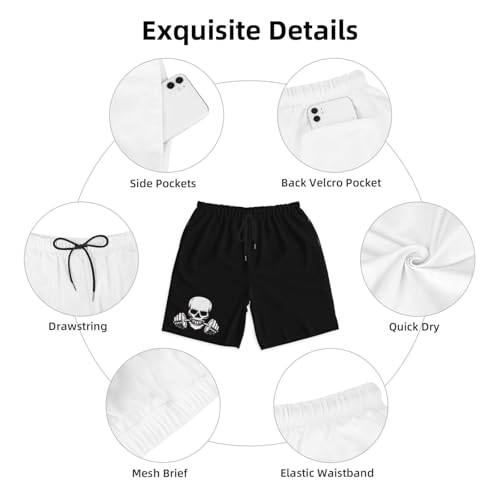 Weightlifting Skull Men's Quick-Dry Board Shorts 7" - Swim Trunks Summer Hawaii Beach4