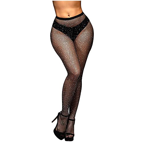 Ingemark Collants en résille à strass pour femme - Taille haute, Noir , taille unique Cover