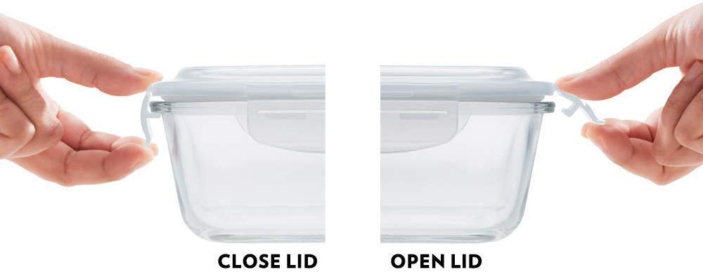 Borosil Basics Glas Brotdose 3er Set 400ml rund mikrowellengeeignet Büro Tiffin