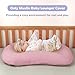 FUNUPUP Muslin Baby Lounger Cover Only Compatible with Snuggle Me Lounger, Infant Pillow Cover for Newborn, Removable Nest Slipcover for Boys and Girls, Only Cover, Pink & Pink Leaves