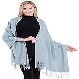 Baby Blue High Grade 100% Cashmere Shawl Wrap Hand Made in Nepal CJ Apparel NEW(Size: One Size)