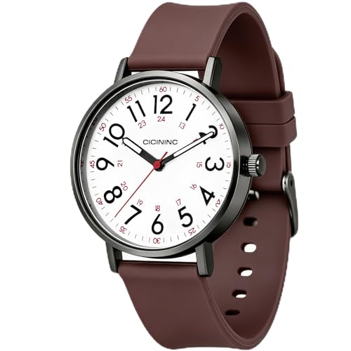 Image of cicininc Nurse Watch for Women,Analog Nursing Watches with 12 /24 Hour Military Time,Second Hand