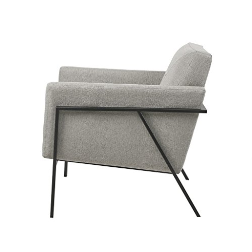 Madison Park Brayden Accent Armchair-Metal Frame, Track Arm Family Chair Modern Classic Style Living Room Sofa Furniture, Grey #TOP3