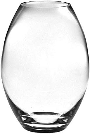 Barski - Glass - Handmade - 10" H - (10 inches High) - Barrel Vase - Clear - Made in Europe