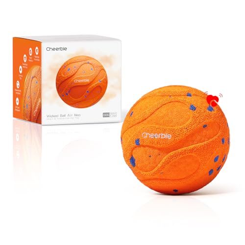 Cheerble Smart Interactive Dog Toy, Wicked Ball AIR Neo, Heartbeat Puppy Toy Automatic Moving, Bouncing, and Rotating, ETPU Material, IPX7 Waterproof Rating, Active Rolling Ball for Medium & Large Dog