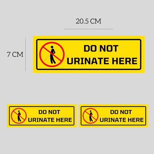 Image of Do Not Urinate Here Sign Sticker Board 20.5 x 7 CM - Peel & Stick or Screw Fix - Waterproof Coated Print - Pack of 2 Warning Signage for Home, Office, Shops & Public Areas (Do Not Urinate Here, Small - 20.5 X 7 CM)