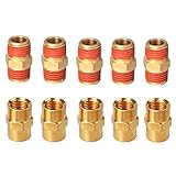 YOTOO Solid Brass Air Hose Fittings, Male and Female Couplings 1/4 inch x1/4 inch NPT with Storage Case, 10-Piece Packed