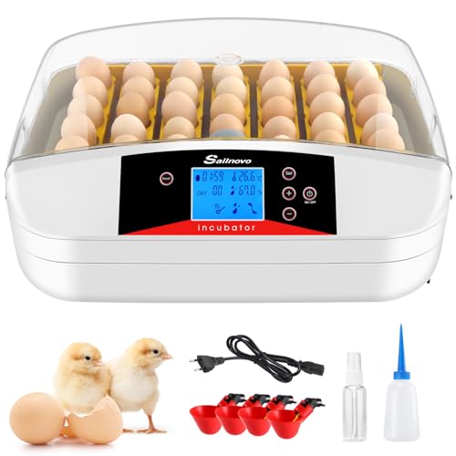 Incubadoras Automáticas para 42 Huevos, Incubadora Huevos con LCD Pantalla Digital, Control de Temperatura y Rotación Automática de Huevos, Adición Externa de Agua, para Gallinas, Patos, Codornices