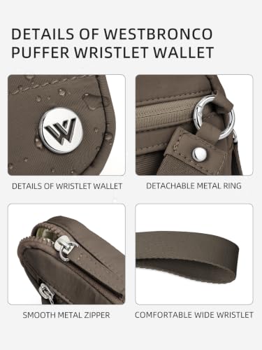 Image of WESTBRONCO Wristlet Wallets for Women - RFID Blocking Quilted Nylon Phone Wallet, Card Holder Purse for Travel & Everyday Use