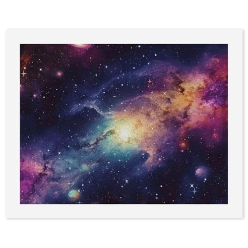 Kit de pintura por números contra el estrés diario con lienzo de óleo de galaxia y universo