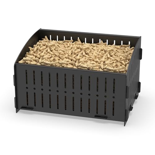 johgee Small Pellet Basket, Portable Pellet Burner Basket for Fireplaces and Wood Stoves, Emergency Camping Stove, 11.5 × 8 × 6.7inch
