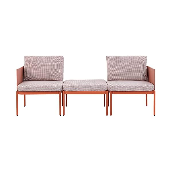 Beliani Lounge-Set Terracina 2-Sitzer Orange/Weiß