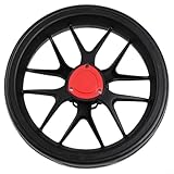 Push-Pull-Wagenrad, 25,4 cm, Ersatz für EVA-Schaum-Trolley-Rad mit 10 mm Achse, kompatibel mit Schiebewagen und für Ersatz-Trolley-Teile für den Außenbereich (schwarz)