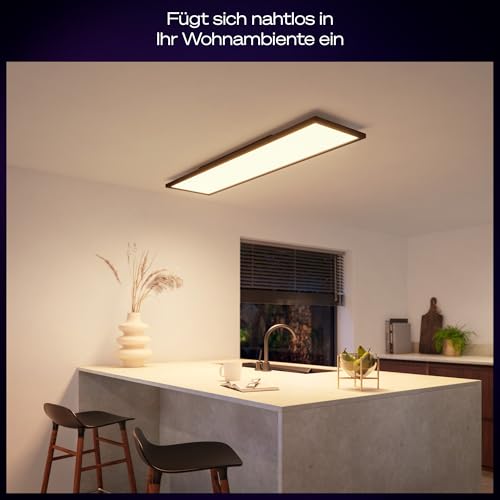 Philips Hue White Ambiance Aurelle LED Panel Light Inc. Dimmer Switch [120x30 cm – Black] for Indoor Home Lighting, Wall, Ceiling, Bedroom, Living Room, New Generation 3