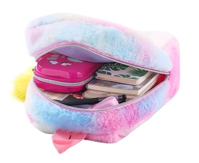 Image of Frantic Kids Velvet School Bag Plush Backpack Baby Girl Preschool Bags Ideal for Baby Boy & Girl Picnic Bags (2-5 Years)
