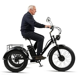 Elektrische Driewieler Voor Volwassenen Met Dikke Banden En Mand – 20 Inch – Frame Van Koolstofstaal – Driewielige Cruiser – Elektrische Transportdriewieler Voor Senioren Black-noseat