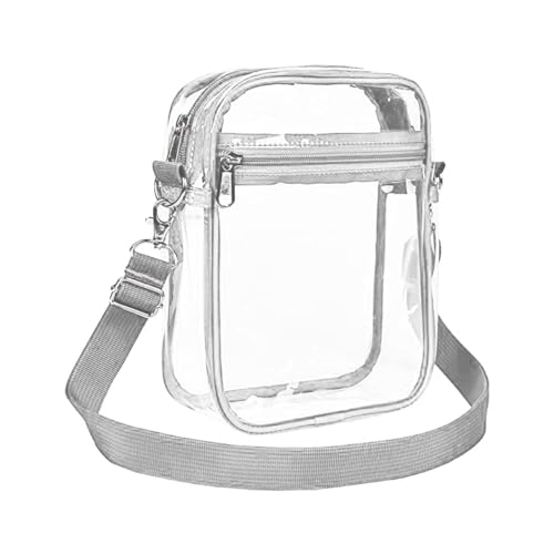 DONGKER Transparente Umhängetasche PVC Durchsichtige Schultertasche Handtasche mit verstellbarer Riemen für Männer und Frauen