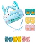 JunNeng Baby Walker Head Helmet Toddler Head Protector Bumper Bonnet with Knee Pads&Anti-Slip Socks...