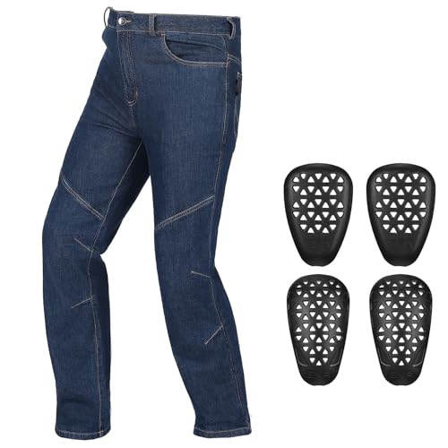KEMIMOTO Pantalon Moto Hombre, con Armadura y Protección Integradas, Pantalon Moto Resistentes a la Abrasión Elásticos, Transpirables y Cómodos, el Uso Diario y Actividades Versátiles de Moto