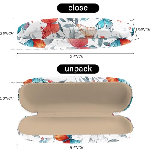 Image of Eyeglasses Case Hard Shell Protective Case for Glasses Eyeglass Box with Cleaning Cloth for Girls Women Cute Aesthetic