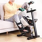 Motorized Pedal Exerciser with Protector Bracket, Physical Rehabilitation Electric Exercise Bike with Leg Arm Workout for Elderly Handicapped & Disabled