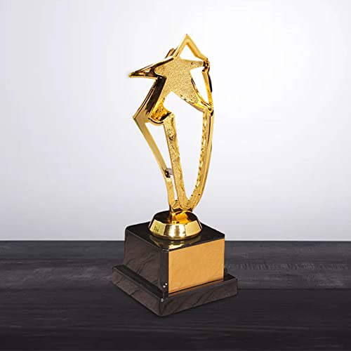 Fenteer Troféus de prêmios dourados de plástico decoração base preta troféu copa troféu estrela prêm