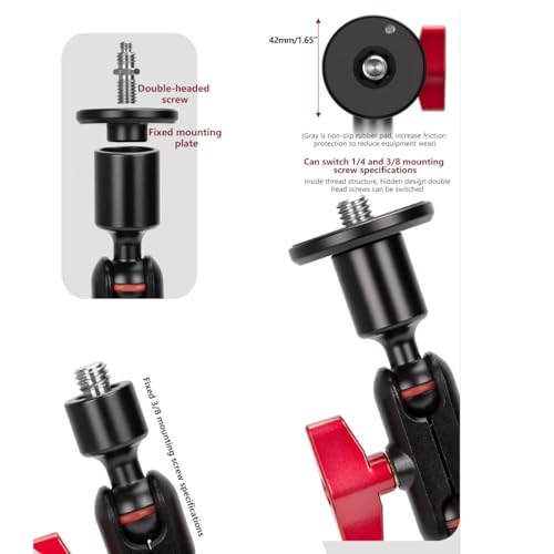 Image of PHOTOMAX Magic Arm with Super Clamp & Phone Holder, Adjustable Articulating Camera Mount Arm with 360 Rotation, 1 /4 inch & 3 /8 inch Thread for Monitor, LED Light, (31 inch Magic arm with Super clamp)
