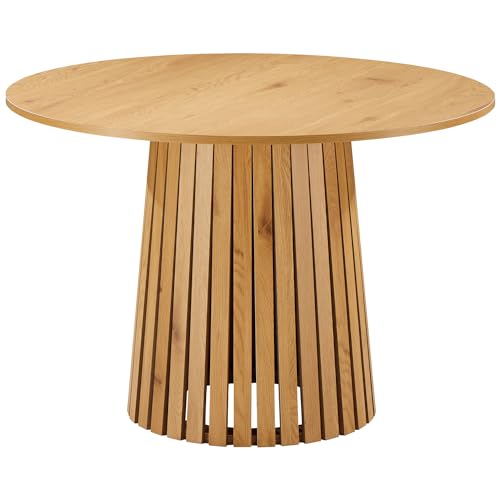 Happy Garden Table à Manger LIV, 5 Places, Design Rond, Style scandinave, 110cm de diamètre