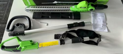 Taskstar Hedge Trimmer Cordless, 22" Dual-Action Blade, 2X 4000mAh Batteries,