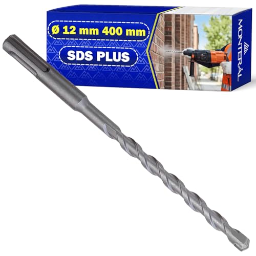 Wiertło do betonu SDS Plus Ø 12 mm x 400 mm Wykonane ze stali i węglika wolframu - Wiertło do betonu może być używane do cegły, ścian, kamienia, betonu zbrojonego - MONTERAL