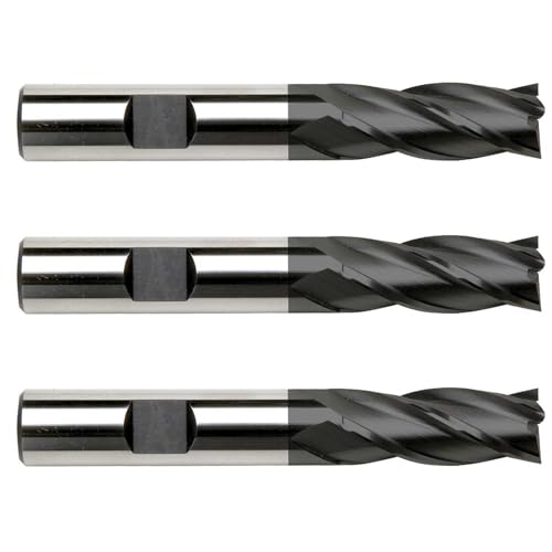 Image of Sowa Tool 3pcs 3 /16 inch Diameter x 3 /8 inch Shank Multi-Flute Regular Length Weldon Shank TiAlN Coated HSCO Cobalt End Mill, 3 Pack