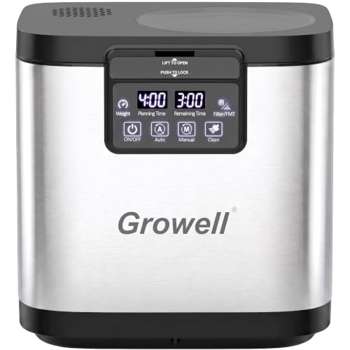 Growell 4L Electric Composter for Kitchen, Brushless Motor,Sliver/Black Lid